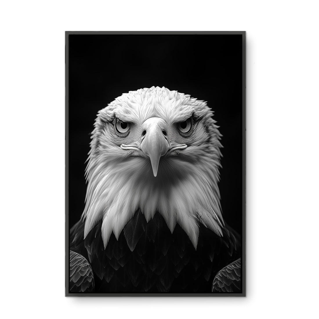 Kel Kartal - Kalın Metal Çerçeveli Kanvas Tablo