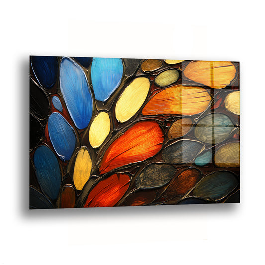 Kelebek Kanatlar cam tablo — Renkli camlar bir araya gelip kanat biçimini almış.