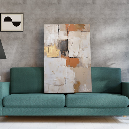 Kiremit Bej Bloklar kanvas tablo — duvarda dekorasyon görünümü