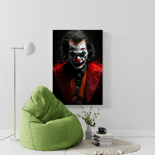 Kırmızı Ceketli Joker kanvas tablo — iç mekân uygulama örneği