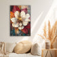 Kırmızı İçinde Beyaz cam tablo — duvarda dekorasyon görünümü