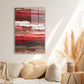 Kırmızı Pembe Katmanlar cam tablo — duvarda dekorasyon görünümü