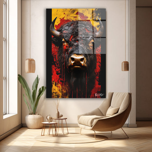 Kızıl Boğa cam tablo — farklı açıdan görünüm