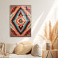 Kızıl Kilim Deseni cam tablo — duvarda dekorasyon görünümü