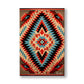 Kızıl Kilim Deseni kanvas tablo — Kırmızı, turkuaz ve siyah baklavaların iç içe geçtiği kilim deseni.