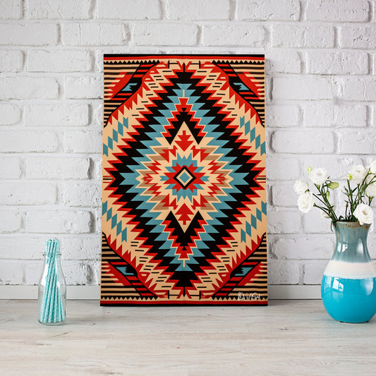 Kızıl Kilim Deseni kanvas tablo — farklı açıdan görünüm