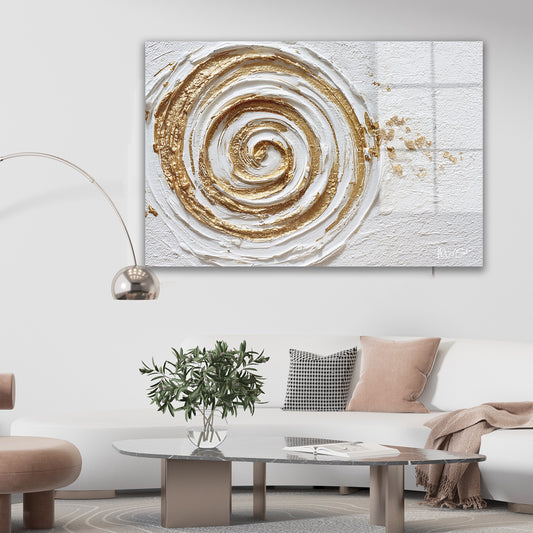Krem Altın Spiral cam tablo — farklı açıdan görünüm