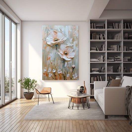 Küçük ve Büyükler kanvas tablo — çiçek temalı dekoratif duvar tablosu