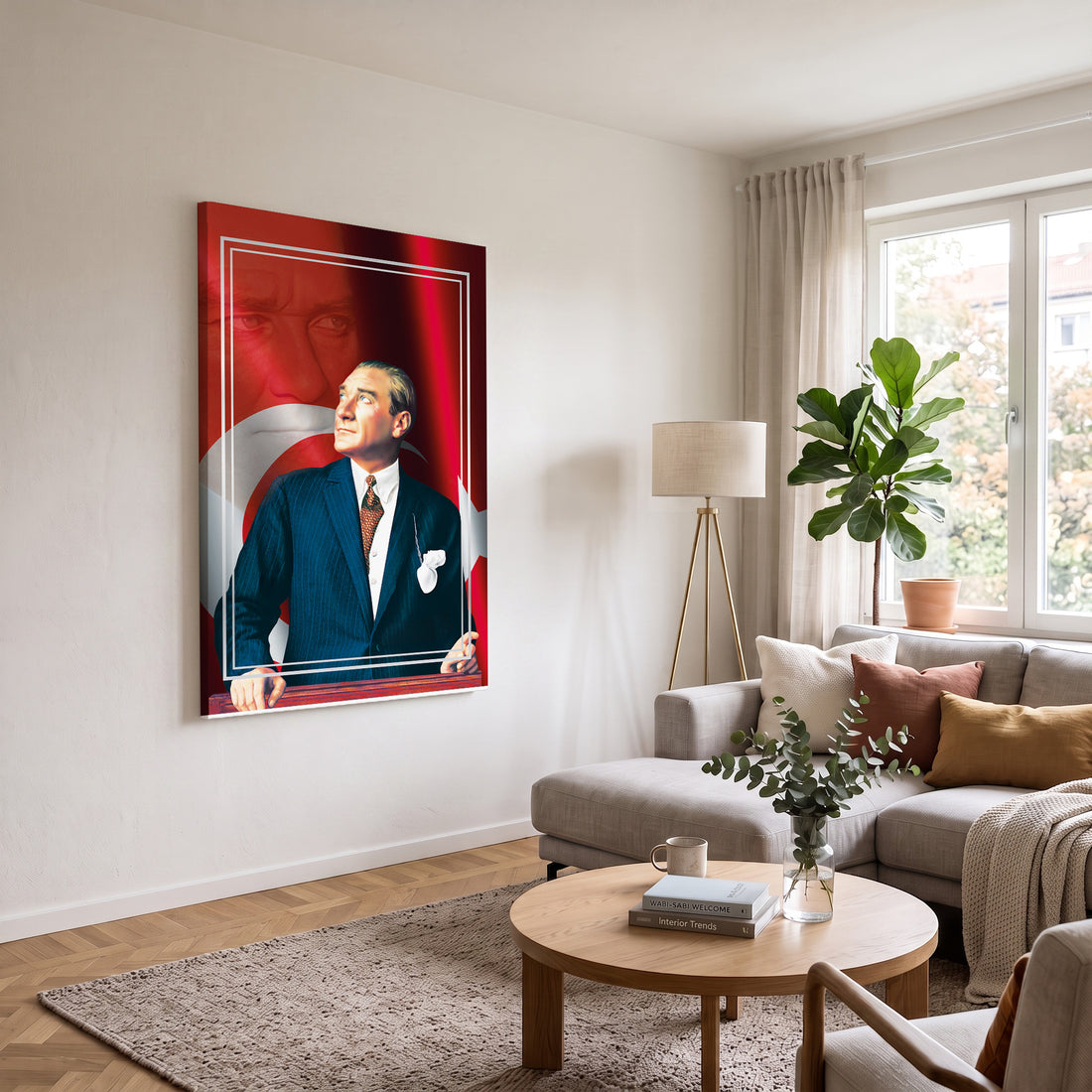Kürsüde Atatürk Portresi kanvas tablo — farklı açıdan görünüm