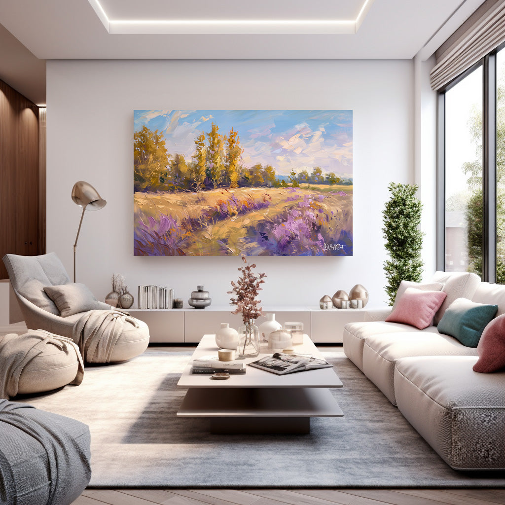 Lavanta Tarlası 4 kanvas tablo — farklı açıdan görünüm