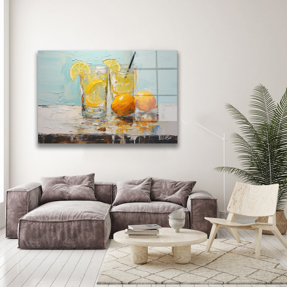 Limonata Bardakları cam tablo — duvarda dekorasyon görünümü