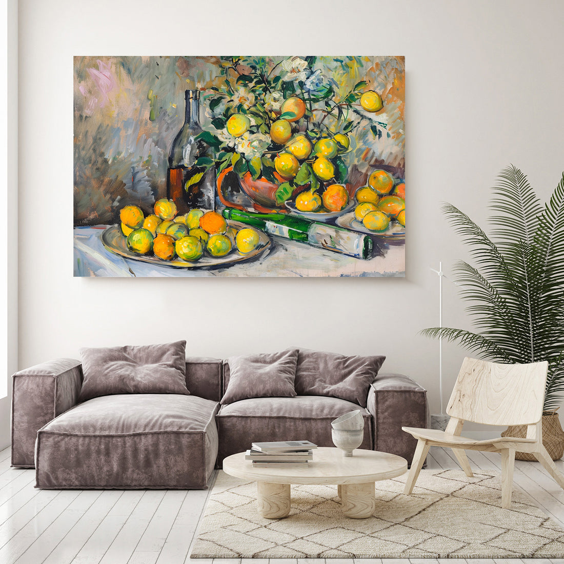 Limonlu Natürmort kanvas tablo — iç mekân uygulama örneği
