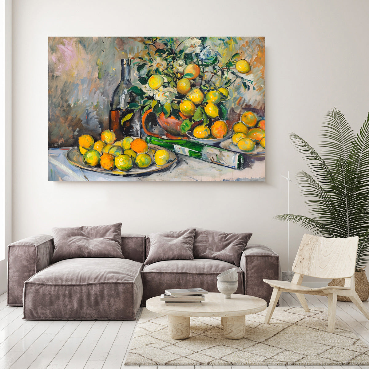 Limonlu Natürmort kanvas tablo — iç mekân uygulama örneği