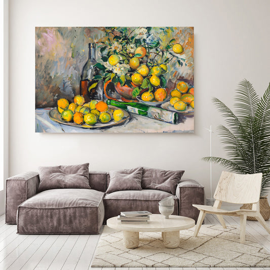 Limonlu Natürmort kanvas tablo — iç mekân uygulama örneği