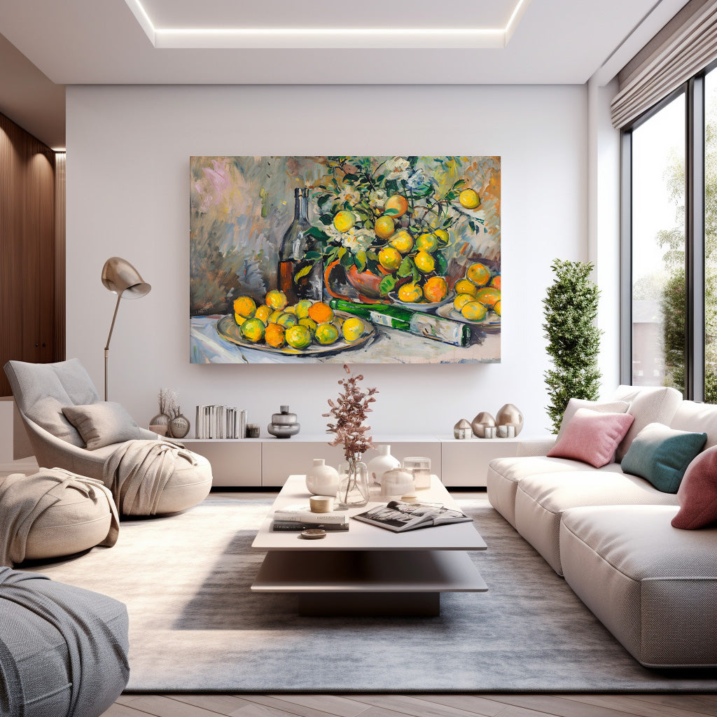Limonlu Natürmort kanvas tablo — farklı açıdan görünüm