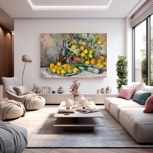 Limonlu Natürmort kanvas tablo — farklı açıdan görünüm