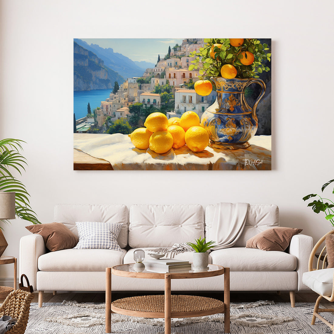 Limonlu Sahil Manzarası kanvas tablo — farklı açıdan görünüm