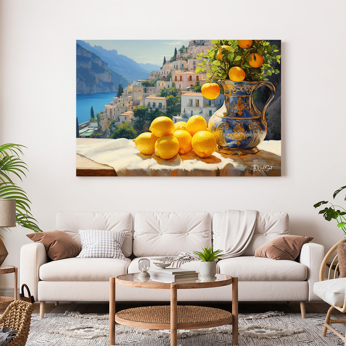 Limonlu Sahil Manzarası kanvas tablo — farklı açıdan görünüm
