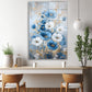 Mavi Beyaz Buket - Cam Tablo