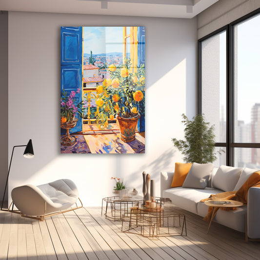 Mavi Kapılı Balkon cam tablo — farklı açıdan görünüm