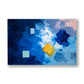 Mavi Kare Lekeler kanvas tablo — Gece lacivertinin içinde parlayan mavi, beyaz ve sarı kareler.