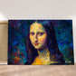 Mavi Mona Lisa kanvas tablo — iç mekân uygulama örneği