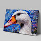 Mavi Mozaik Kaz kanvas tablo — duvarda dekorasyon görünümü