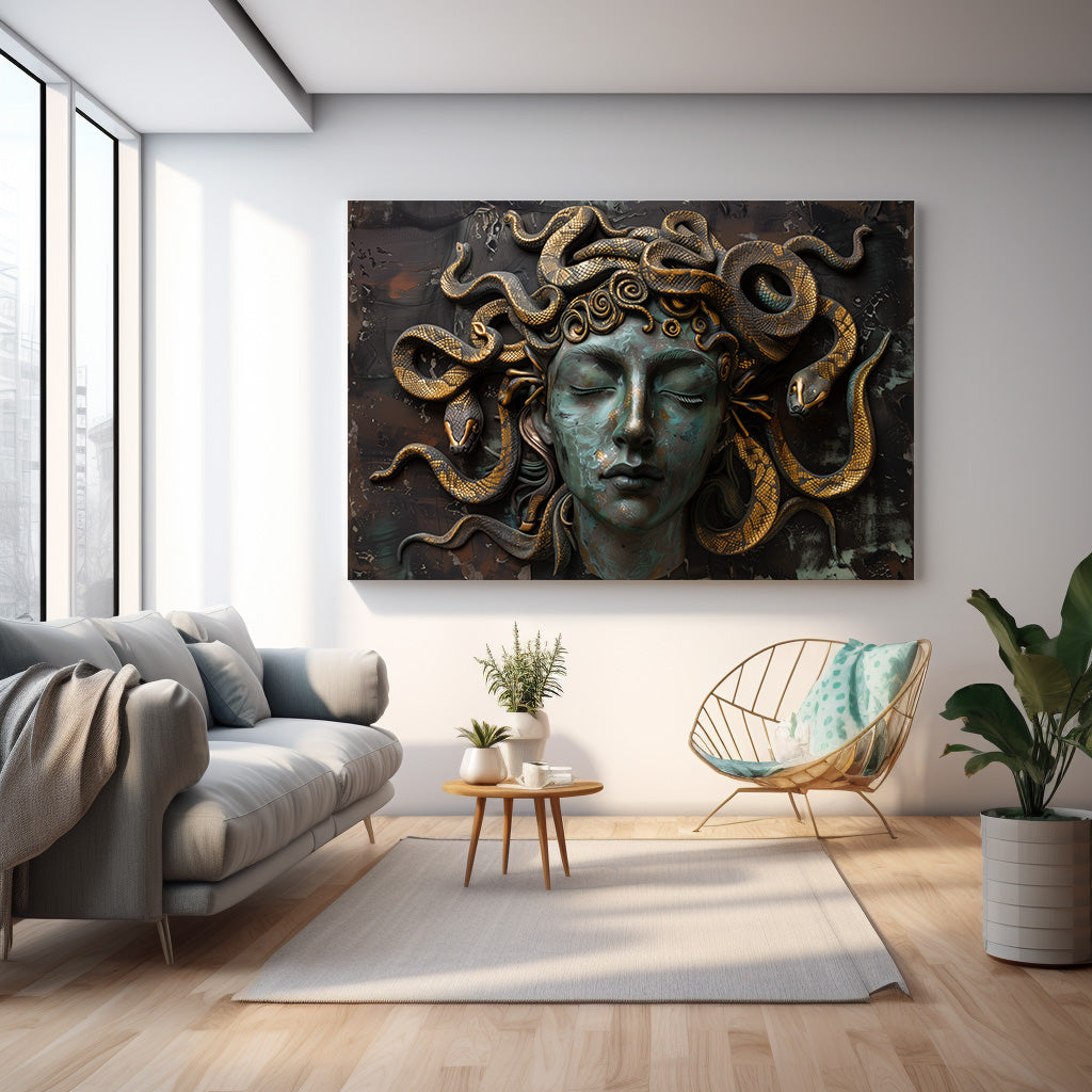 Medusa Başı kanvas tablo — farklı açıdan görünüm