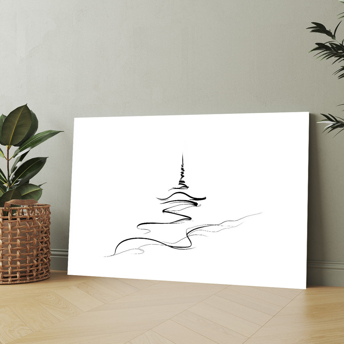 Minimal Çizgi Deseni kanvas tablo — iç mekân uygulama örneği