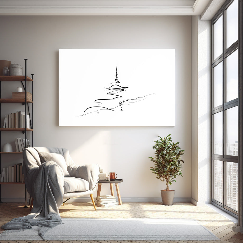 Minimal Çizgi Deseni kanvas tablo — farklı açıdan görünüm
