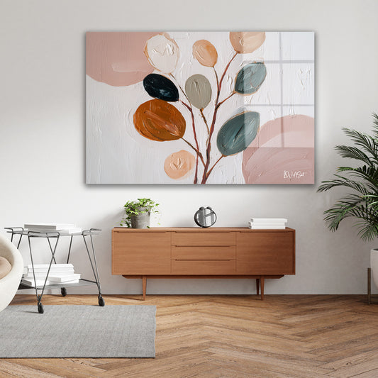 Minimal Yaprak Dalı 2 cam tablo — farklı açıdan görünüm