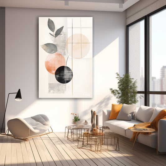 Minimal Yaprak Formları cam tablo — farklı açıdan görünüm