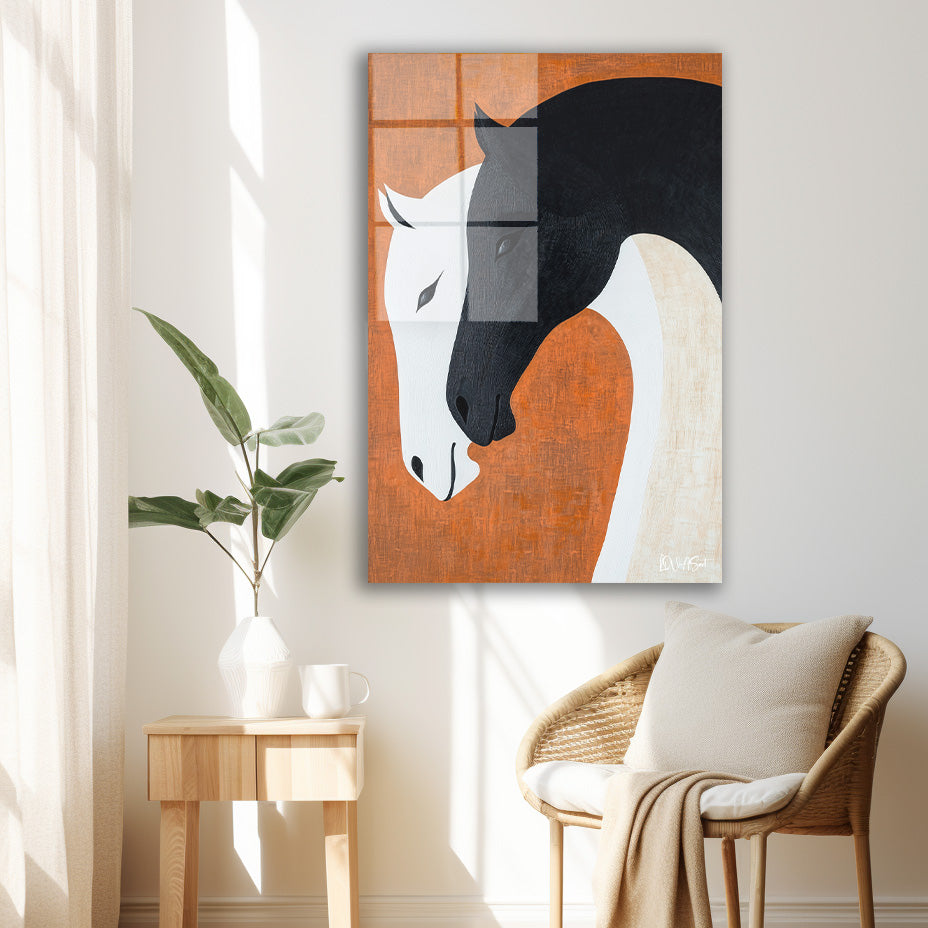 Minimalist Atlar cam tablo — iç mekân uygulama örneği