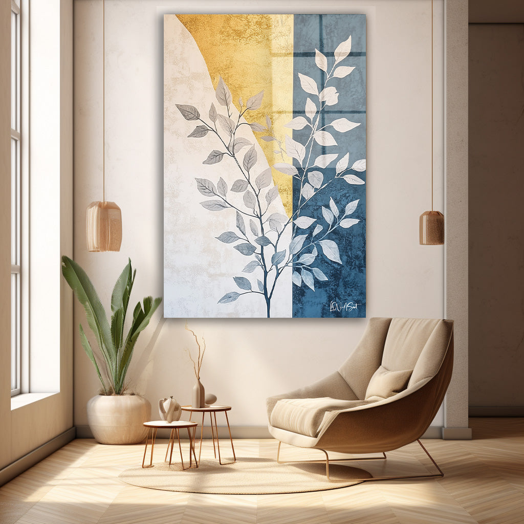 Minimalist Dal cam tablo — duvarda dekorasyon görünümü