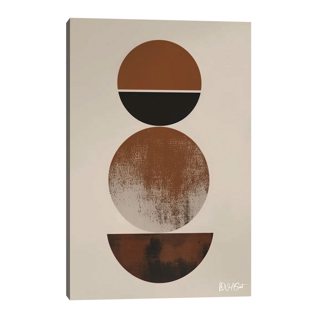 Minimalist Kahverengi Şekil Kanvas Tablo