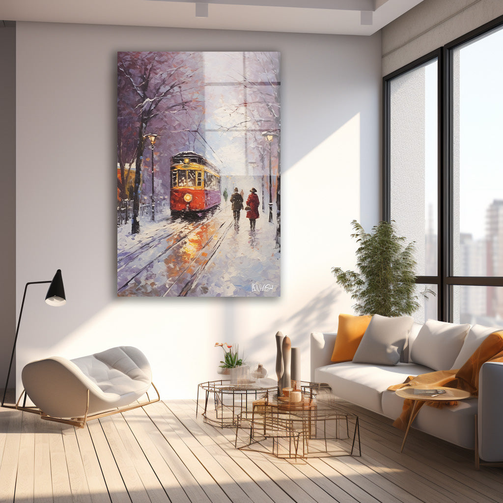 Mor Karlı Sokak cam tablo — farklı açıdan görünüm