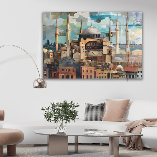 Mozaik Ayasofya Manzarası cam tablo — farklı açıdan görünüm
