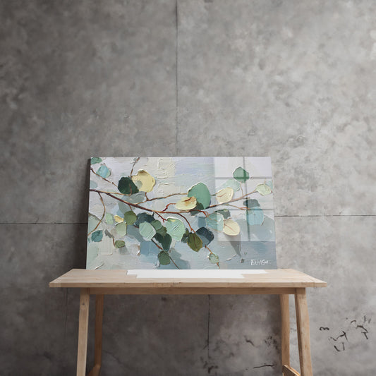 Okaliptüs Dalları cam tablo — farklı açıdan görünüm
