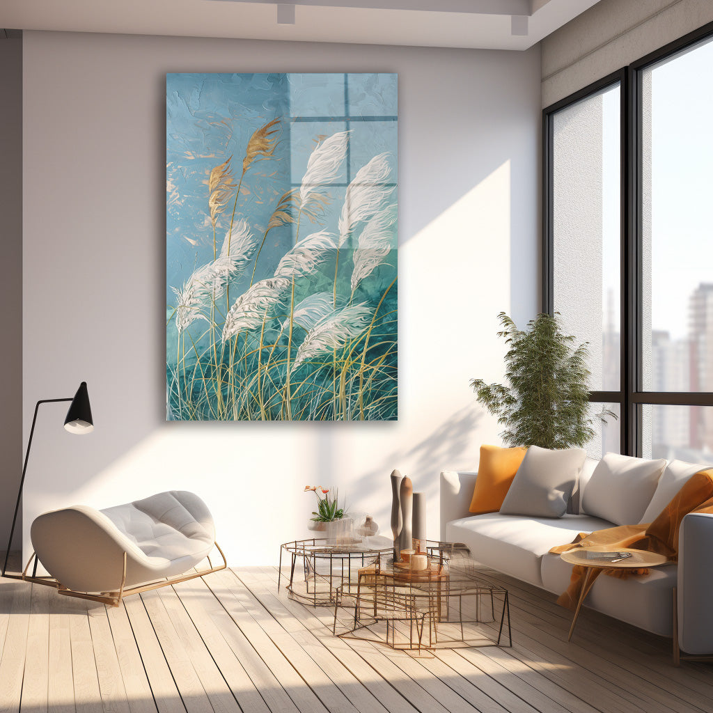 Pampas Otları cam tablo — farklı açıdan görünüm