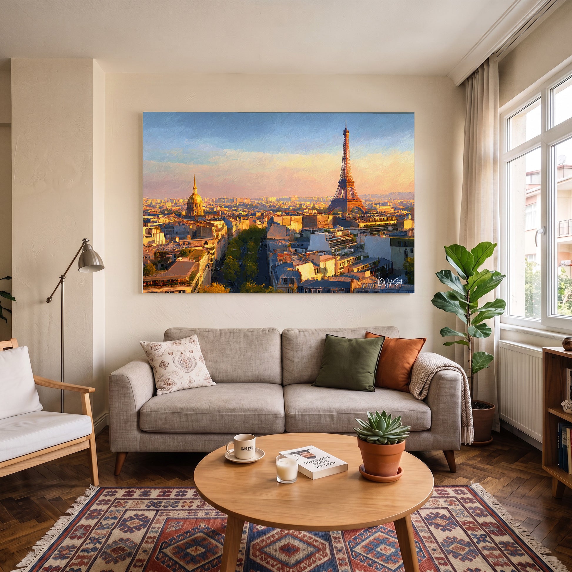 Paris Silueti kanvas tablo — duvarda dekorasyon görünümü