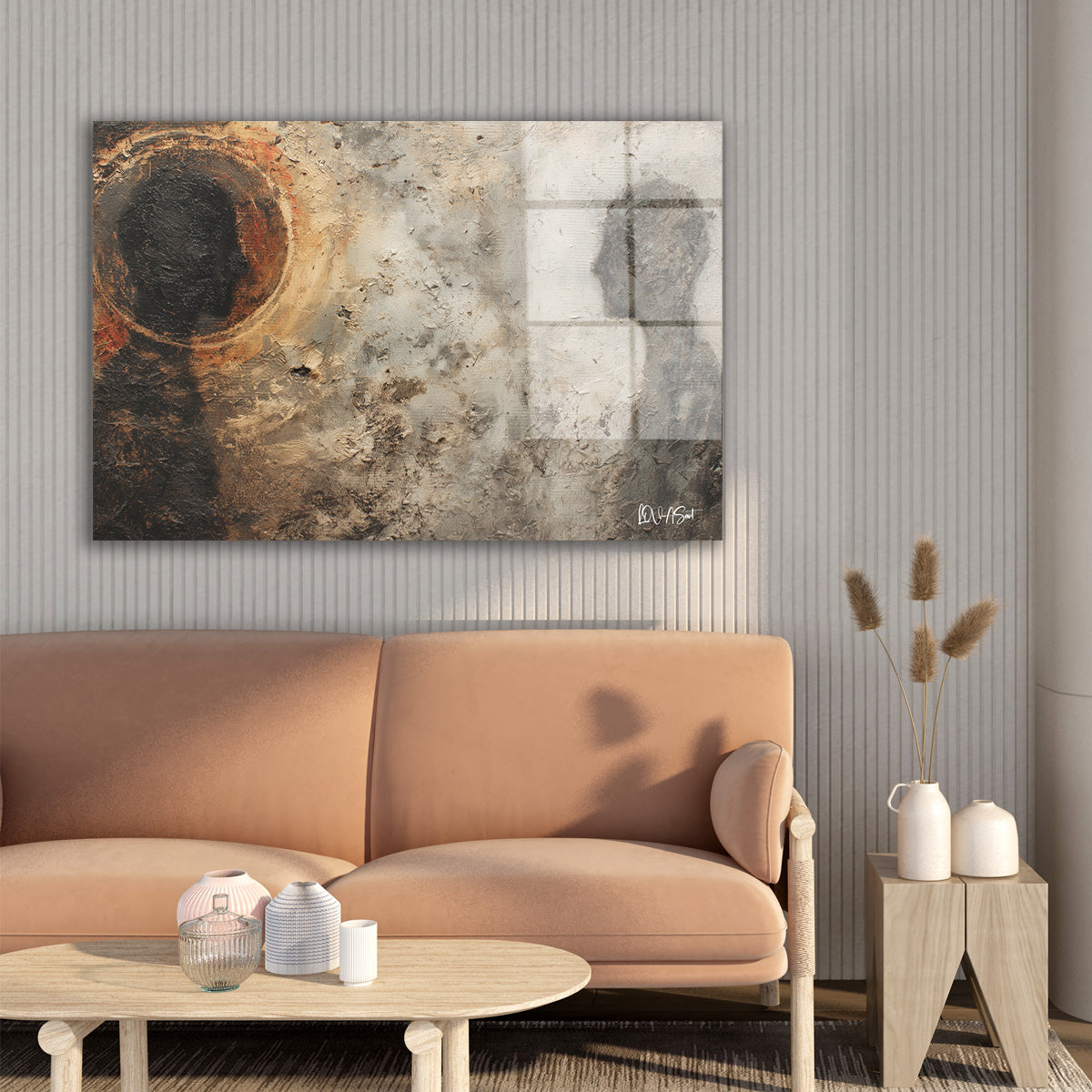 Paslı Daire cam tablo — farklı açıdan görünüm