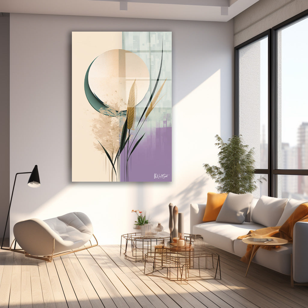 Pastel Ay ve Otlar cam tablo — farklı açıdan görünüm