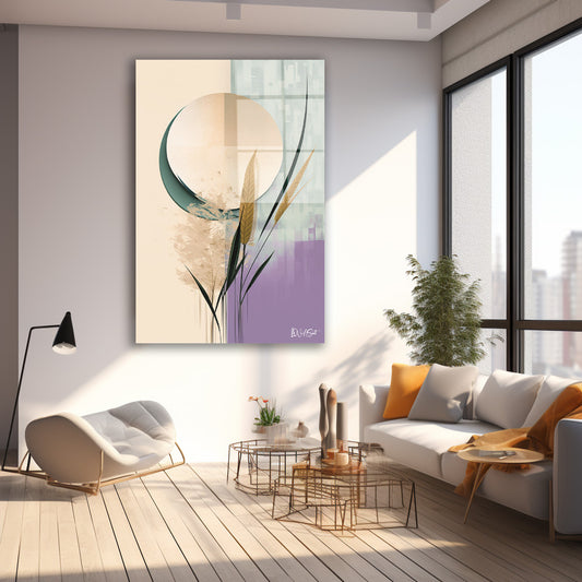 Pastel Ay ve Otlar cam tablo — farklı açıdan görünüm