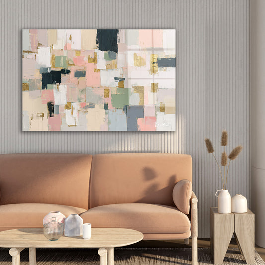 Pastel Blok Mozaik cam tablo — farklı açıdan görünüm