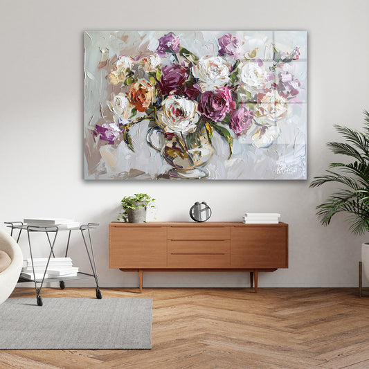 Pastel Buket cam tablo — farklı açıdan görünüm