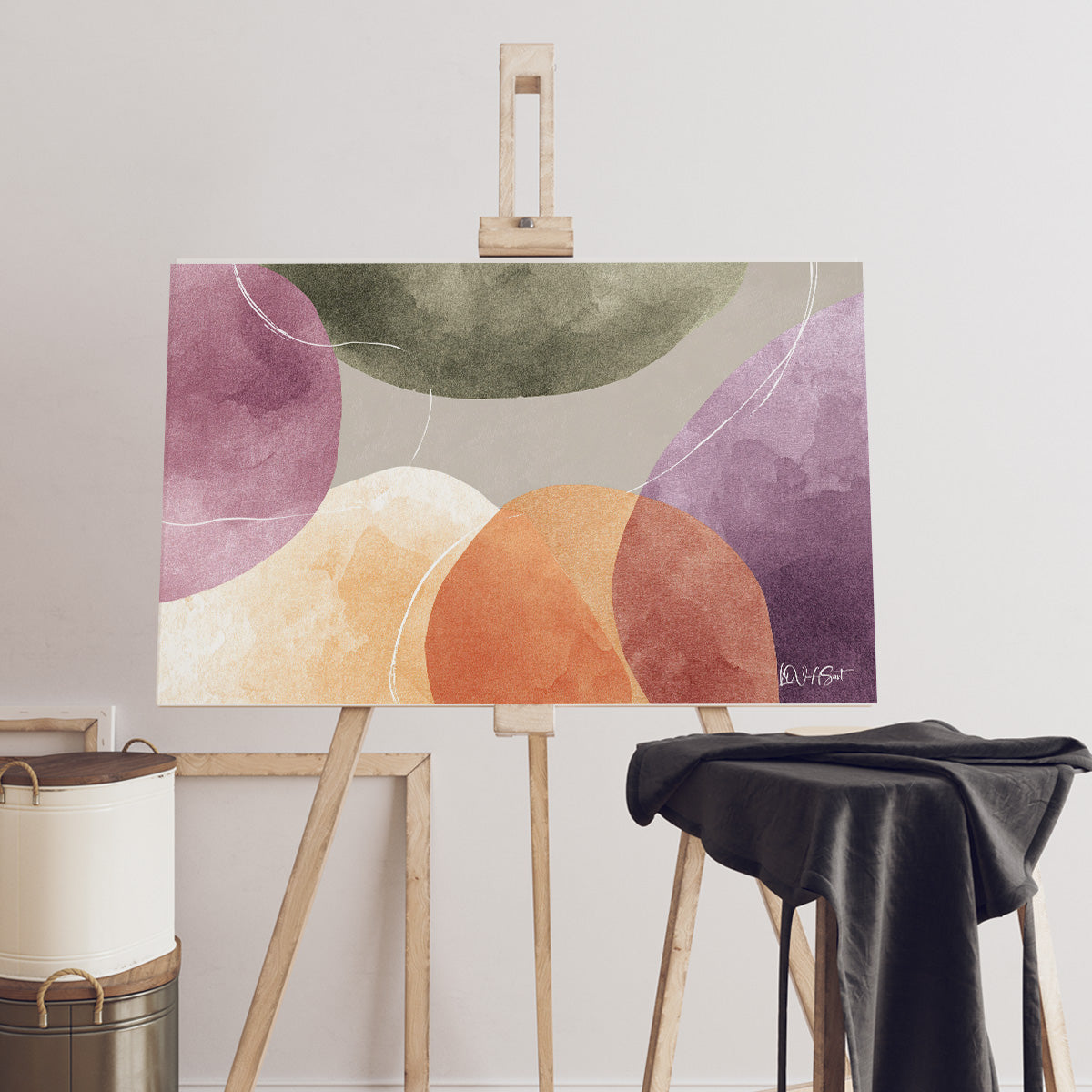 Pastel Daireler 3 kanvas tablo — farklı açıdan görünüm