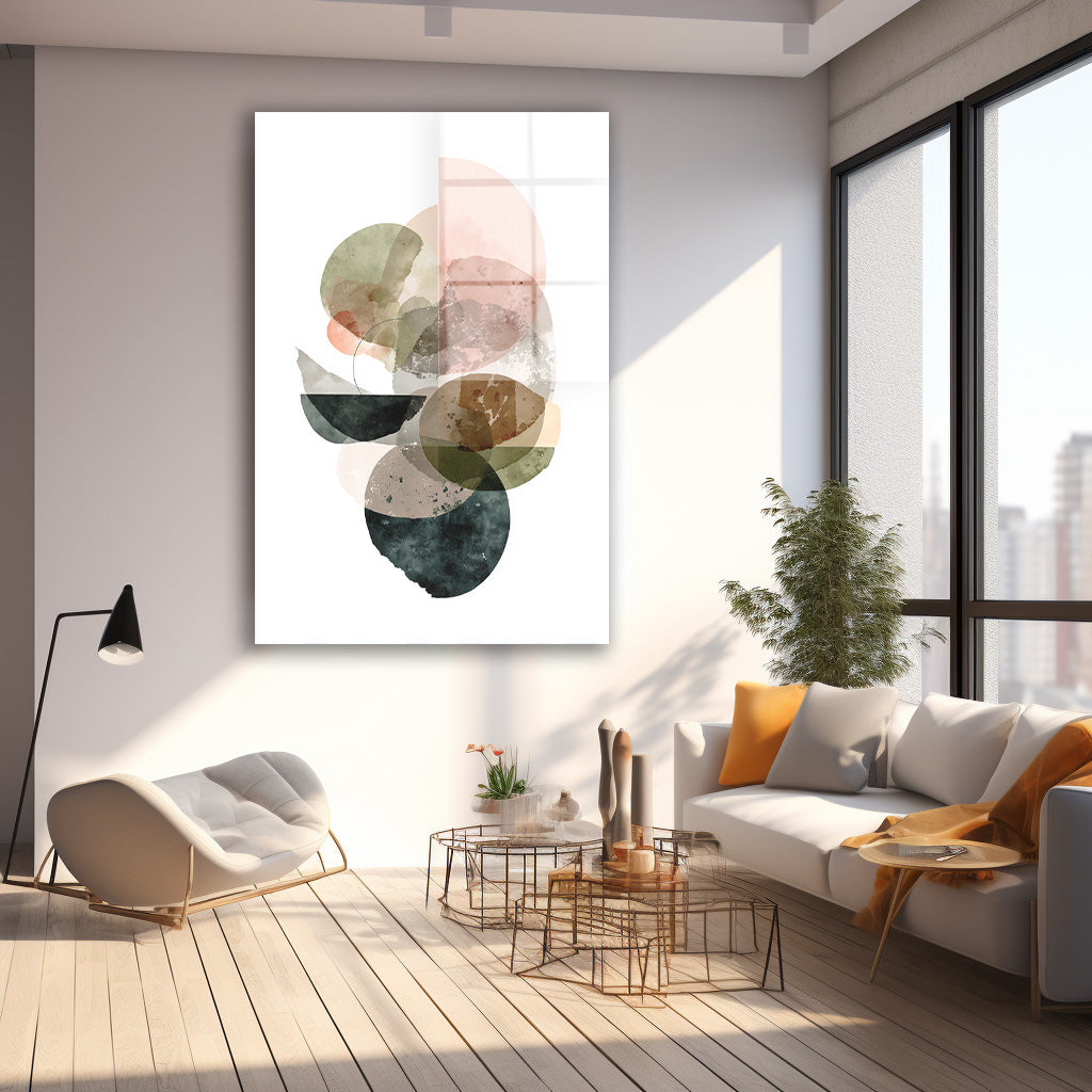 Pastel Daireler cam tablo — farklı açıdan görünüm
