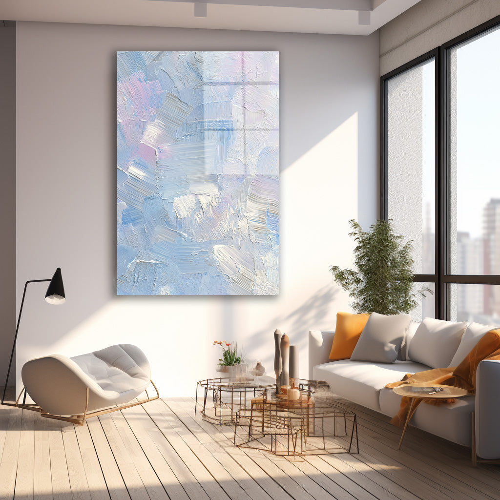 Pastel Fırça Dokusu cam tablo — farklı açıdan görünüm