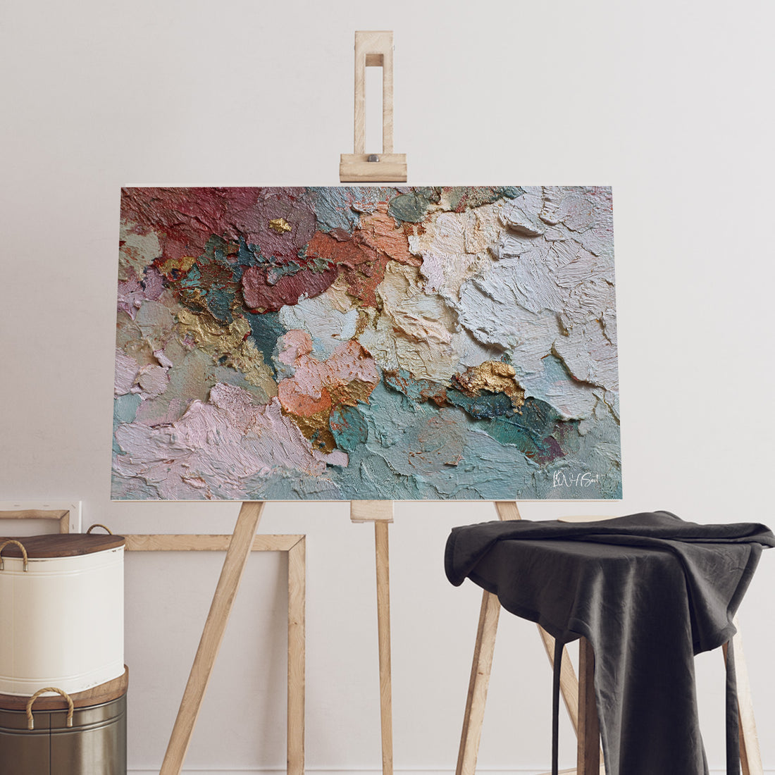 Pastel Kabartma kanvas tablo — farklı açıdan görünüm