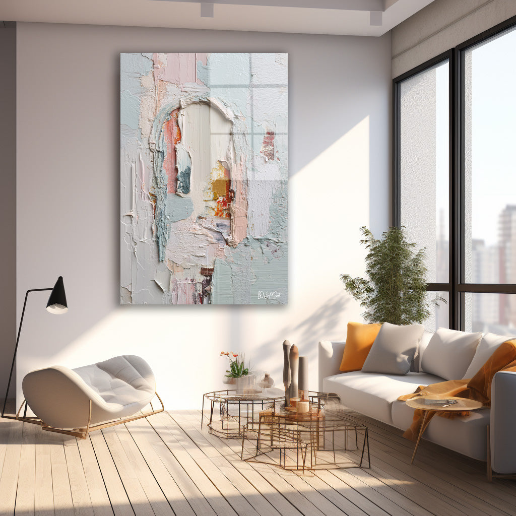 Pastel Kemer Dokusu cam tablo — farklı açıdan görünüm